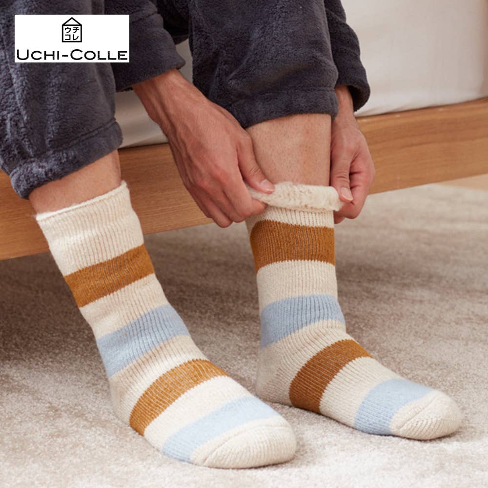 [Fleece-lined] Striped Long Room Socks [SALE] [Eligible for Sock Day]